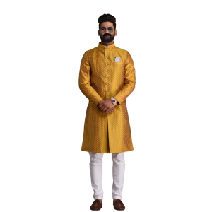 Golden Diamond Maharaja Sherwani - Buy Royal Silk | Jaipurio